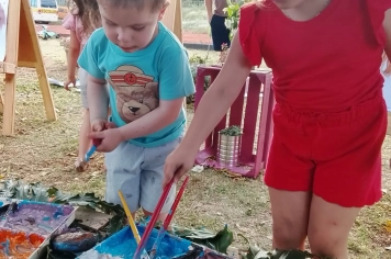 Foto - Mostra do Cotidiano e Dia da Família, na EMEI de Bozano.