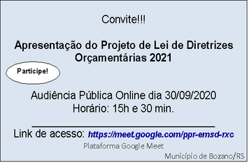 Convite para Audiência Pública Online