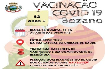 Idosos com 62 anos ou mais serão vacinados contra a Covid-19 quarta-feira