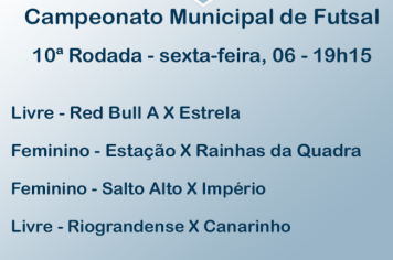 Penúltima rodada da fase classificatória do Municipal de Futsal acontece nesta sexta-feira, 06