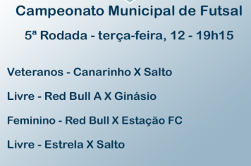 Municipal de Futsal será retomado nesta terça-feira, 12