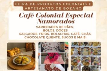 Café Colonial dos Namorados ocorre no sábado em Bozano. 