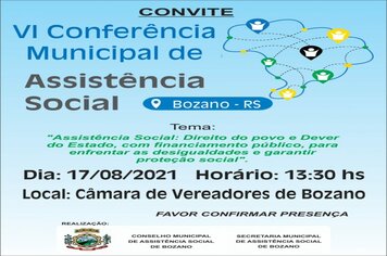 Conferência Municipal de Assistência Social acontece nesta terça-feira