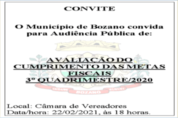 Bozano fará audiência pública para avaliação de metas fiscais