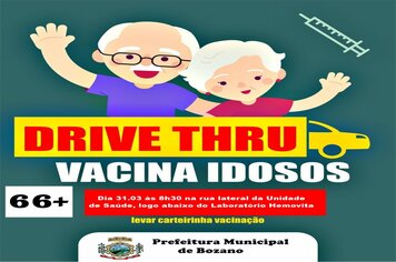 Com nova remessa de vacinas contra a Covid-19, Bozano faz Drive Thru na quarta(31).