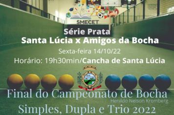 Finais do campeonato municipal de Bocha acontecem nesta sexta e sábado em Bozano