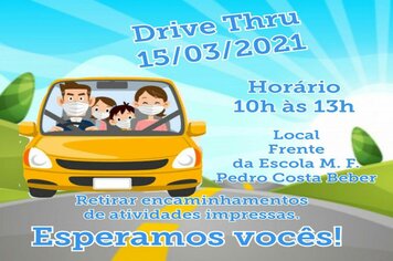 Educação fará Drive Thru para entrega de material de estudos para alunos da rede municipal