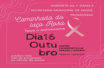 Saúde e Gabinete da Primeira Dama promovem Caminhada do Laço Rosa no sábado(16)