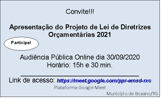 Convite para Audiência Pública Online