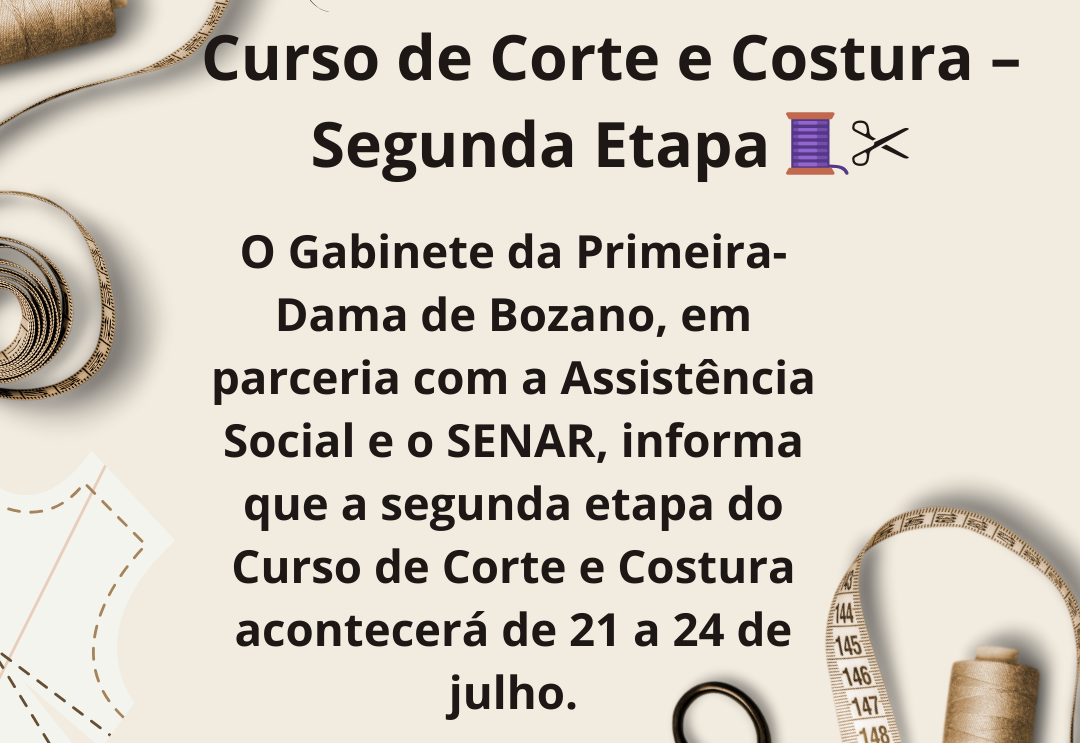 Curso de Corte e Costura – Segunda Etapa