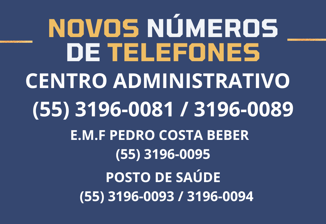 PREFEITURA TEM NOVOS NÚMEROS DE TELEFONES.