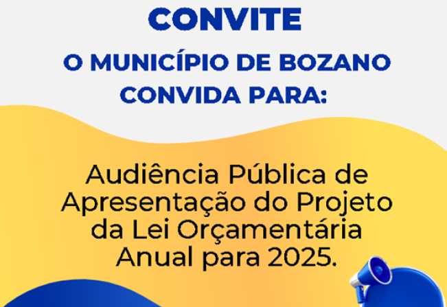 Apresentação da LOA 2025 será realizada nesta quarta-feira, 13