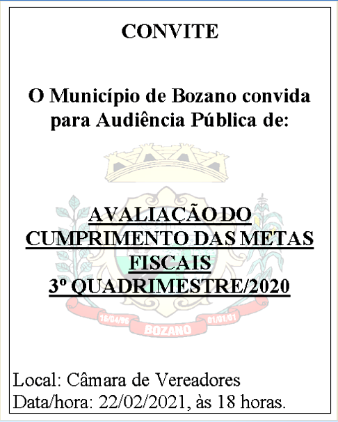 Bozano fará audiência pública para avaliação de metas fiscais