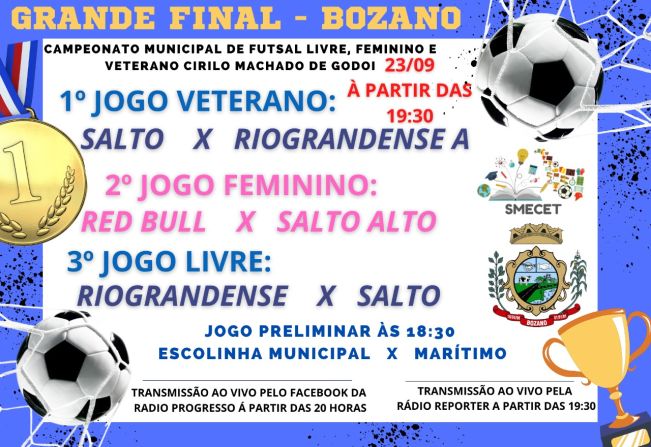 Noite para conhecer os campeões do campeonato municipal de Futsal de Bozano