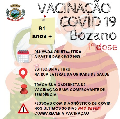 Vacinação terá continuidade nesta semana em Bozano