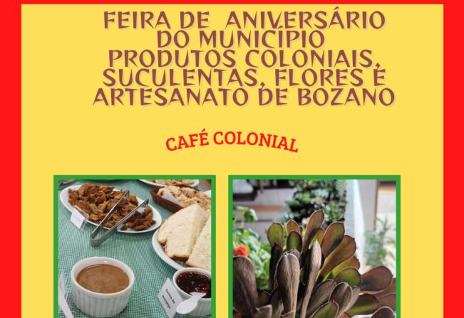 Café Colonial de aniversário do município será realizado no próximo sábado, 13