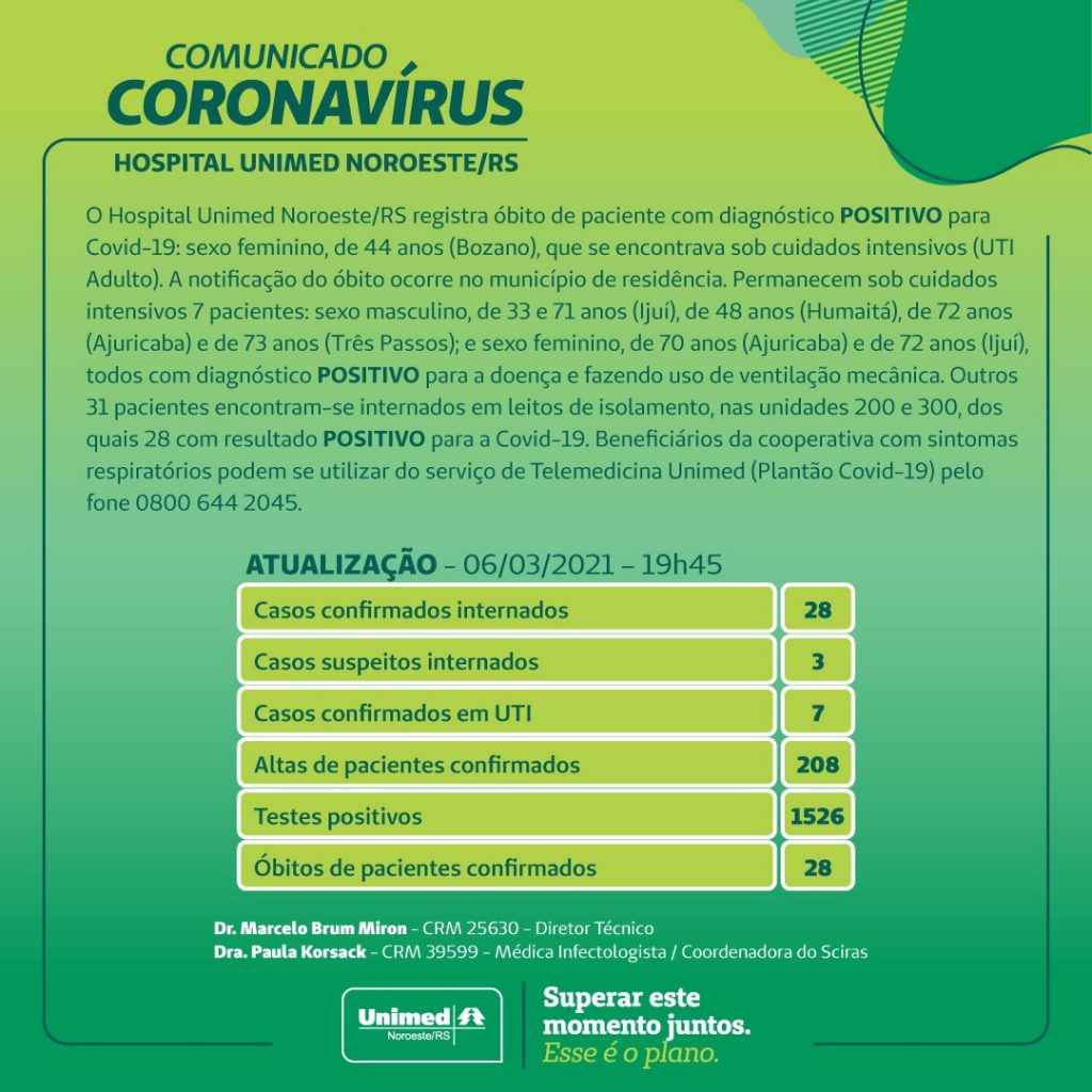 Primeiro óbito decorrente da Covid-19 é registrado em Bozano