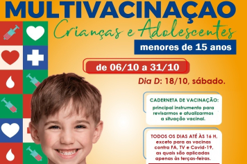 Multivacinação para crianças e adolescentes acontece em Bozano.