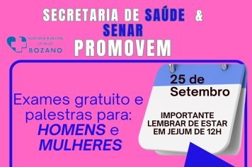 SECRETÁRIA MUNICIPAL DE SAÚDE DE BOZANO - SAÚDE PREVENTIVA