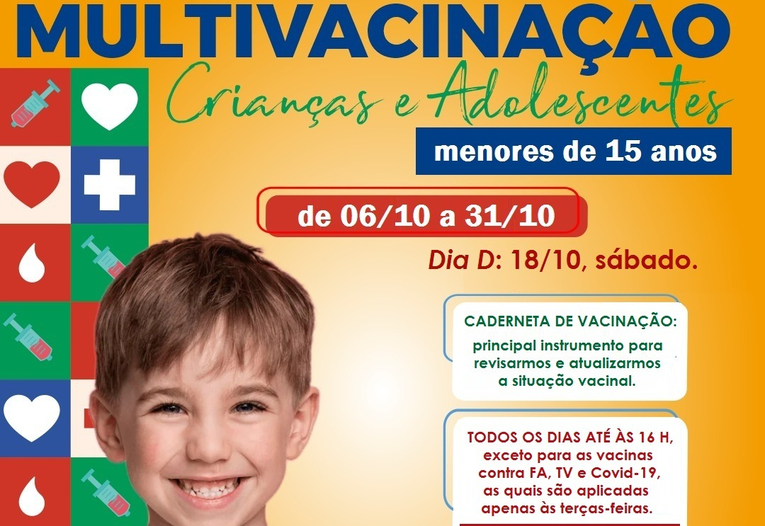 Multivacinação para crianças e adolescentes acontece em Bozano.